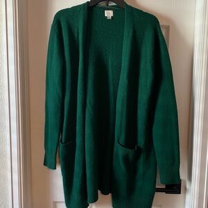 a new day Forest Green Open Cardigan
